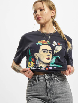 Merchcode t-shirt Ladies Frida Kahlo Flower  blauw
