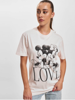 Merchcode T-Shirt Ladies Minnie Loves Mickey rosa