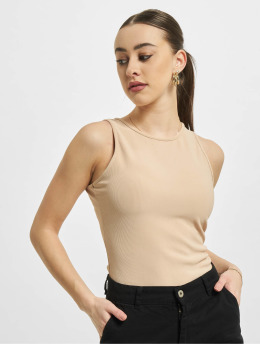 Missguided Body Petite Ribbed Racer Back  bezowy