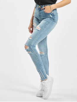 Missguided High Waisted Jeans Authentic Rip Wash Skinny modrá
