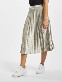 Missguided Skirt Tall Velvet Pleated Midi  silver colored