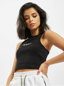 Missguided Top Ribbed Angel schwarz