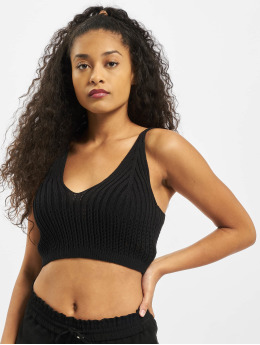 Missguided Top Knitted V Neck schwarz