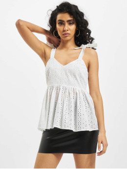 Missguided Top Broderie Bow Shoulder Strappy Smock weiß