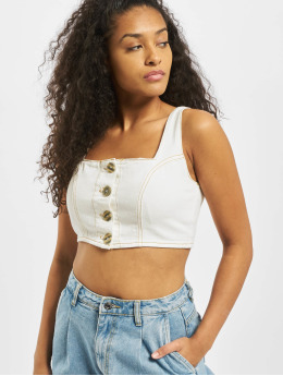 Missguided Top Contrast Stitch Coord white