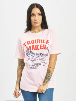 Mister Tee T-Shirt Troublemaker  pink