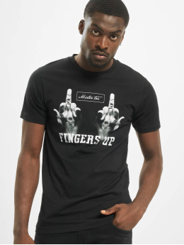 Mister Tee t-shirt Fingers Up zwart