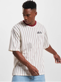 New Era T-Shirt Pinstripe Oversized weiß