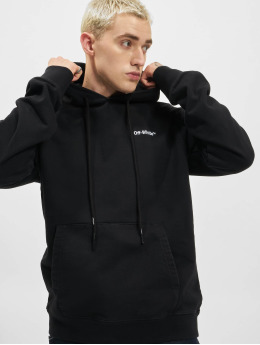 Off-White Hoodie Logo Embroidered Organic Cotton black