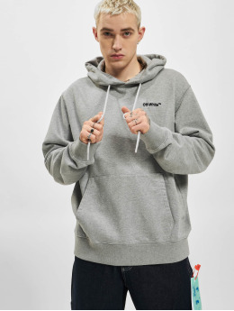 Off-White Sweat capuche Logo Embroidered Organic Cotton gris