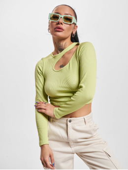 Only T-Shirt manches longues Gwen Rib Crop Cut  vert