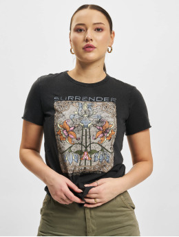 Only T-Shirt Lucy Flower Surrender schwarz