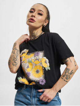Only T-Shirt Fiana Oversize Floral schwarz
