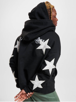 Palm Angels Hettegensre Patched Stars Vint svart