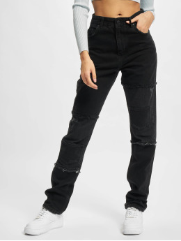 PEGADOR Straight Fit Jeans Lodi Wide Patchwork schwarz