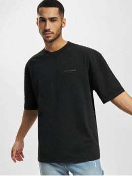 PEGADOR T-paidat Logo Oversized Tee Vintage Washed Black In Gum musta