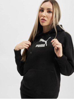 Puma Bluzy z kapturem Brand Love Metallic Logo czarny