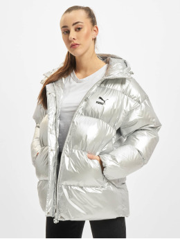 Puma Puffer Jacket Oversized  silver colored