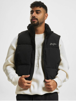 Sean John Vester-1 Script Logo Short Puffer svart