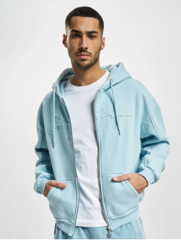 Sean John Zip Hoodie Script Logo Distressed blue