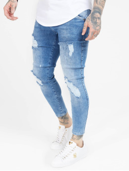 Sik Silk Skinny Jeans Distresed  niebieski