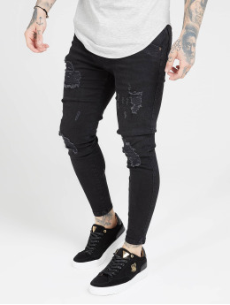 Sik Silk Herren Skinny Jeans Distressed In Schwarz