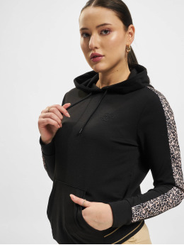 Sik Silk Sweat capuche Leopard Print Panelled noir