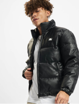 Southpole Winter Jacket Imitation Leather Bubble black