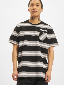 Staple T-Shirt Striped Pocket noir