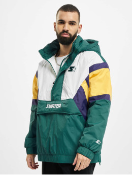 Starter Lightweight Jacket Color Block Half Zip Retro green