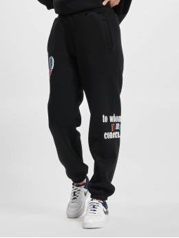 The Couture Club Sweat Pant Heart Slogan Puff Print Joggers black