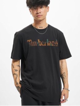 Timberland t-shirt Camo Linear Logo zwart