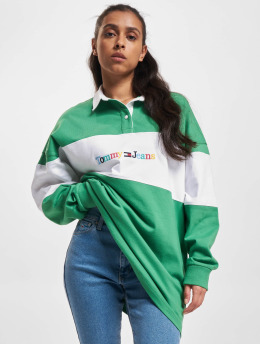 Tommy Jeans Poloshirt Color Serif Linear Rugby grün