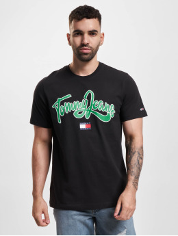 Tommy Jeans T-Shirt Reg College Pop Text schwarz