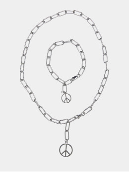 Urban Classics Bracelet Y Chain Peace Pendant  argent
