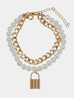 Urban Classics Bracelet Padlock Pearl or