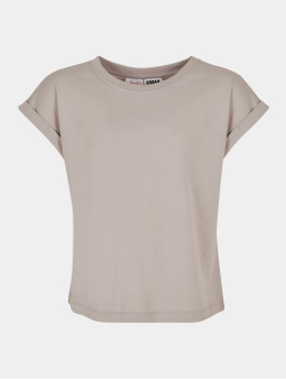 Urban Classics Camiseta Girls Organic Extrended Shoulder gris