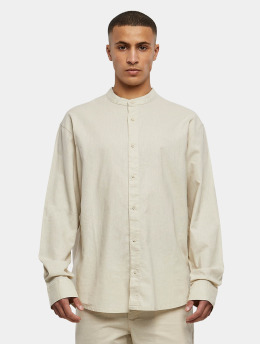 Urban Classics Hemd Cotton Linen Stand Up Collar  khaki