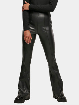 Urban Classics Jean Bootcut Ladies Synthetic Leather Flared noir