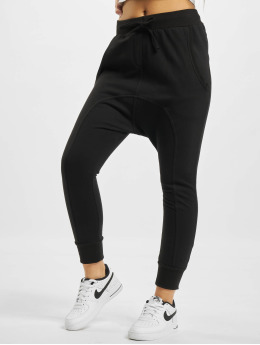 Urban Classics Frauen Jogginghose Light Fleece Sarouel in schwarz