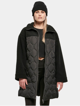 Urban Classics Kåper Ladies Oversized Sherpa Quilted svart