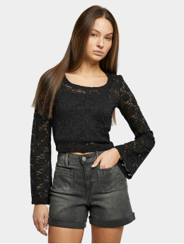 Urban Classics Langermet Ladies Cropped Lace  svart