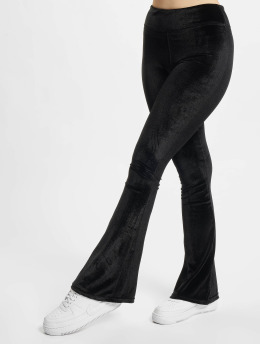 Urban Classics Leggingsit/Treggingsit Ladies High Waist Velvet Boot Cut  musta