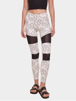 Urban Classics Leggingsit/Treggingsit Ladies Tech Mesh Aop vihreä