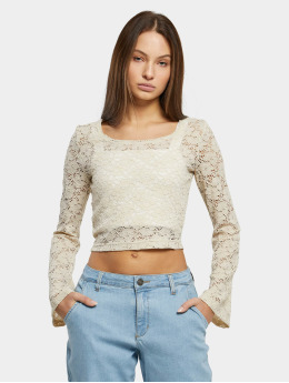 Urban Classics Longsleeves Ladies Cropped Lace khaki