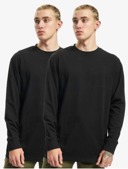 Urban Classics Pitkähihaiset paidat Tall 2-Pack musta