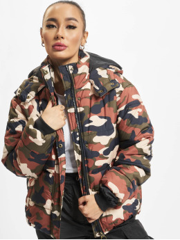 Urban Classics Frauen Puffer Jacket Boyfriend Camo in camouflage