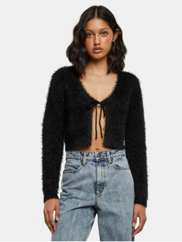 Urban Classics Pullover Tied Cropped Feather schwarz