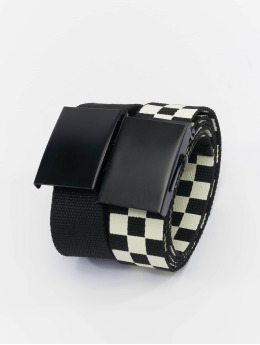 Urban Classics riem Check And Solid Canvas 2-Pack zwart