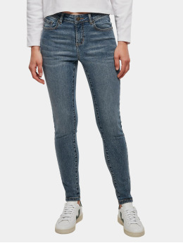 Urban Classics Skinny Jeans Ladies Mid Waist  blau